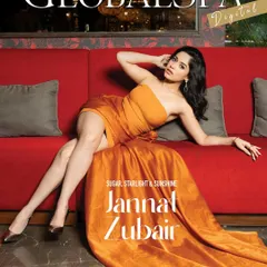 The digital cover for GlobalSpa Magazine featuring Jannat Zubair. This shot highlights my experience in creating compelling cover images for major publications.