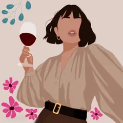 The stylish reference image for a wine and paint workshop. These sessions are perfect for a fun and creative night out.