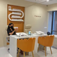 Welcome to my happy place! This is where all the nail magic happens in my clean, minimal, and super girly studio in Ghatkopar. I designed this space to be a relaxing and inspiring spot for your nail therapy sessions.