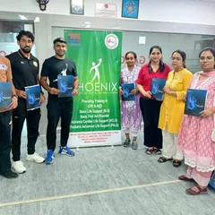 Posing with my fellow trainees and instructors after completing our CPR and First Aid training at the Phoenix institute. Continuous learning is essential for any professional.