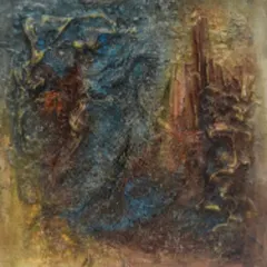 A glimpse into my portfolio. This textured piece is just one example of the many styles I work in, from Wabi-Sabi abstracts to charcoal portraits. DM for prices and commissions.