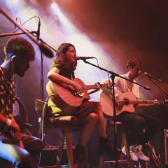My band and I getting ready for the 'Big Indie Gig'. Performing with these talented musicians is always a blast.