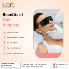 This graphic outlines the key benefits of choosing our laser hair removal service. We focus on providing a quick, pain-free treatment with no side effects, leading to permanent hair removal and consistently smooth skin.