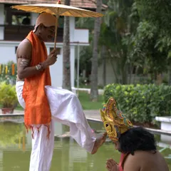 A depiction of the Onam story with performers representing King Mahabali and Vamana. These cultural performances are an integral part of our celebrations, connecting our guests to the stories behind the festival.