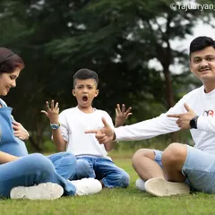 Including the whole family is pure gold. The genuine shock and excitement on the big brother's face is a priceless, unscripted moment that tells a beautiful story. These fun family maternity sessions are perfect for celebrating the new arrival together.