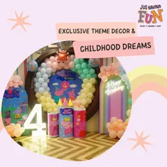 A cheerful Peppa Pig theme for Aarya's 4th birthday. We specialize in bringing popular cartoon characters to life with custom backdrops and themed props that make your child feel like they're part of the show.