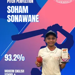 Soham Sonawane, a star on the field and in the classroom, scoring a fantastic 93.2%.