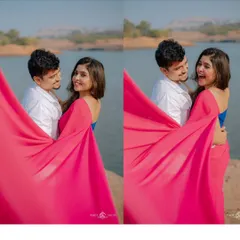 A playful and romantic collage featuring the iconic flowing saree. We capture both the posed and the candid moments to create a fun, filmy pre-wedding story.