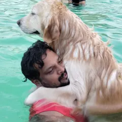 Nothing beats a hug in the pool. Our swimming pool is designed for humans to join in the fun, making it a great bonding experience for you and your pet.