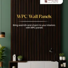 Wall panels can completely change the feel of a room. Here, our dark WPC wall panels bring warmth and a sophisticated charm to this interior space, creating a stunning feature wall.