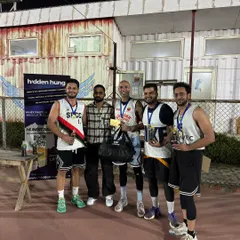 The winning team, OGz, posing with their prizes after a hard-fought tournament. We thank our sponsors for providing excellent rewards for the players.