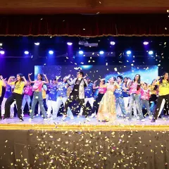 The grand finale of our 'On-Stage 25' showcase. A moment of pure celebration with all our students and instructors on stage together, showered in confetti after a fantastic show.