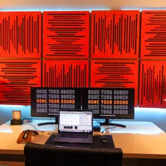 Welcome to the newly revamped Electronyk Academy studio. This is our main production and training desk, featuring dual monitors, KRK monitors, and custom acoustic treatment to ensure a professional sound environment. This is where you will hone your sound.