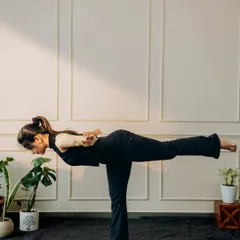 Virabhadrasana III (Warrior III) is a powerful expression of strength and focus. This pose builds incredible stability in the standing leg and core while teaching you to maintain a straight line of energy from heel to fingertips.