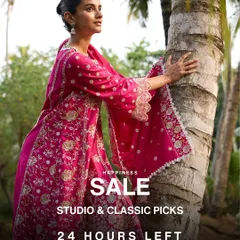 The clock is ticking on my Studio and Classic picks. This gorgeous pink embroidered kurta set is perfect for easy summer days and is part of the Happiness Sale for just 24 more hours.