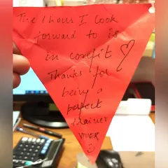 Little notes like this make our day. Knowing that our clients look forward to their hour with us is the highest compliment we can receive.