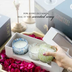 For every occasion, seal it the scented way. This gift set, featuring my Monet's Garden inspired candles, is perfect for celebrating love, success, or new beginnings.