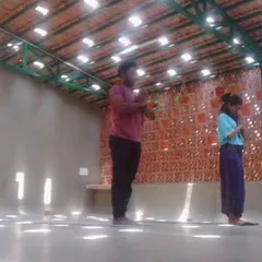 Beginning our practice with Samasthiti (Equal Standing), finding our center before we begin to flow. This space in the heart of Malleshwaram is a true urban oasis.