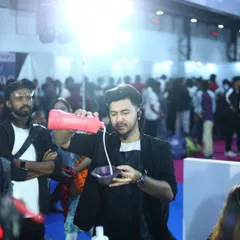 Here I am at the Professional Beauty India event, mixing color on the Colour Pod stage. It was an honor to present my vision for imaginative color work.