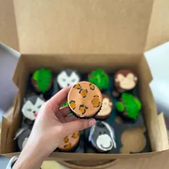 This cupcake has a fun leopard print pattern made with fondant.