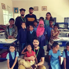 A heartwarming moment with students after a show. Connecting with these kids and bringing a little magic into their day is an incredibly rewarding experience.