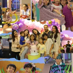 We created an enchanting underwater paradise for Shravya’s 5th mermaid-themed birthday. The party was filled with fun games, a magic show, and a magical bubble shower during the cake cutting.