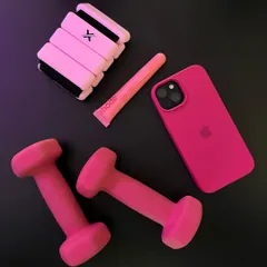 I identify as a Pilates Princess, and these are my essentials. All pink everything, from my weights to my phone case.