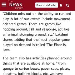 We were featured in The News Minute for our online Summer Fest! The article highlights our approach to keeping toddlers physically active and engaged with creative, at-home activities during the lockdown.