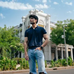 This on-location portrait in Delhi showcases our ability to blend fashion with iconic architecture. We directed this shot to create a strong, aspirational look for a model's portfolio, using natural light and the grand background to add a sense of scale and style.