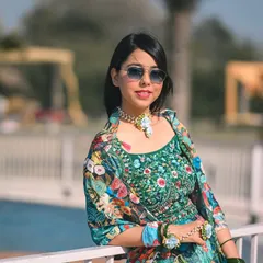 The bride looking chic and fashionable at her daytime Haldi event. I love capturing the unique style that each bride brings to her functions.