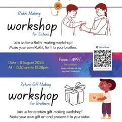 For Raksha Bandhan, we hosted special workshops for siblings. Sisters learned to make their own unique Rakhis, while brothers created handmade gift art, making the festival even more personal and memorable.