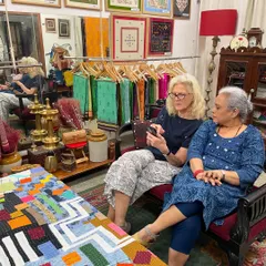 Sharing my work and my mother's journal with Sally from Textile Travels. It was a pleasure to connect with someone who shares a deep appreciation for cultural heritage and handcrafts.
