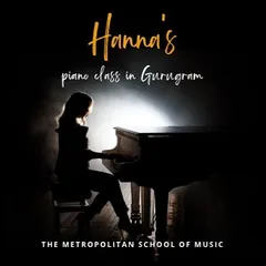 This image represents the aspirational journey of a pianist, silhouetted against a spotlight. We offer advanced piano classes in Gurugram with highly qualified teachers like Ms. Hanna, who holds a Masters in Music.