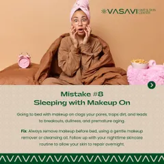 Sleeping with makeup on is another mistake to avoid. It clogs your pores and can lead to breakouts and dullness. Always cleanse your face before bed to allow your skin to repair overnight.