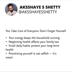 You take care of everyone, but don't forget yourself. Your energy keeps the household running. Prioritizing your health with small daily habits is not selfish, it's smart.