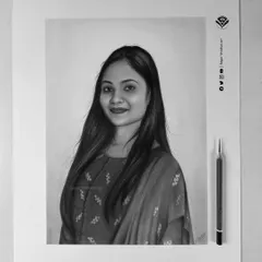 For this A4 size commissioned sketch, I used a mix of graphite and charcoal on Brustro mixed media paper. The charcoal powder was particularly effective for creating the soft, flowing texture of the clothing, contrasting with the detailed graphite work on the face.