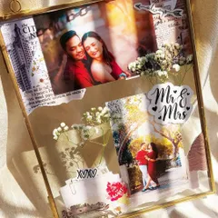 Another example of a personalized photo frame, this one for a newlywed couple. I can work with any theme, from romantic and vintage to modern and fun.