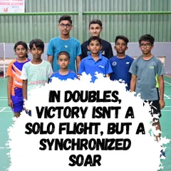 A group of our dedicated junior players. We foster a sense of teamwork and camaraderie, because in doubles and in training, victory is a synchronized soar, not a solo flight.