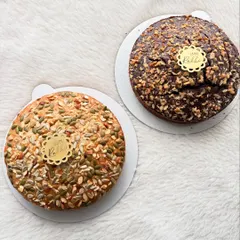 My wholewheat date and walnut cake and a chocolate walnut cake, ready for Rakhi gifting. These are healthier options that are still incredibly delicious.