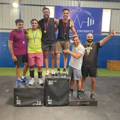 The men's podium crushers at our in-house "Kings and Queens Throwdown." Huge shoutout to everyone who brought the heat and leveled up.