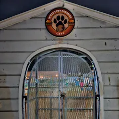A clear night shot of our distinctive entrance sign, welcoming you to Wille's Pet Paradise Cafe.