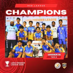 The Under-15 squad are crowned champions of the Red League at the Leno Premier League 2025. A testament to their hard work and team chemistry.