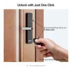 Unlock your door with just one click using the optional remote control. This feature provides convenient access from up to 20 meters away, perfect for letting in guests without getting up.
