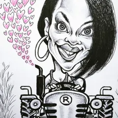 A caricature of Rihanna on a tractor, created in response to her tweet about the farmers' protest in India. This piece shows how I use art to engage with trending global topics.