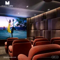This project shows how classic cinema elegance can be achieved in a personal space. The combination of rich, red recliner seats, dark acoustic wall paneling, and a massive, vibrant screen delivers a timeless and luxurious movie-watching experience.