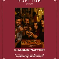 My Chakna Platter is designed for those chill sessions with drinks. It's the perfect snack assortment to share between sips and secrets, keeping the conversation flowing all night.