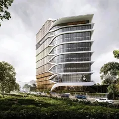 The Hilton Kathmandu, where the design is a contemporary interpretation of Nepalese culture. The building's form curves to open up panoramic views of the Langtang mountain range, a key feature for guests.