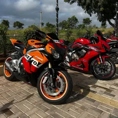 A couple of Honda superbikes soaking in the Big Bay vibes. Our spacious and secure parking makes us an ideal stop for riders to relax.