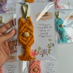 For Diwali, I created these custom keychains packaged with a personalized greeting card. It’s a wonderful way to share festive wishes with friends, family, or colleagues.