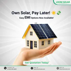 Own solar, pay later! With our easy EMI options, switching to clean, renewable energy has never been more accessible. Get a quotation today to see how affordable your system can be.